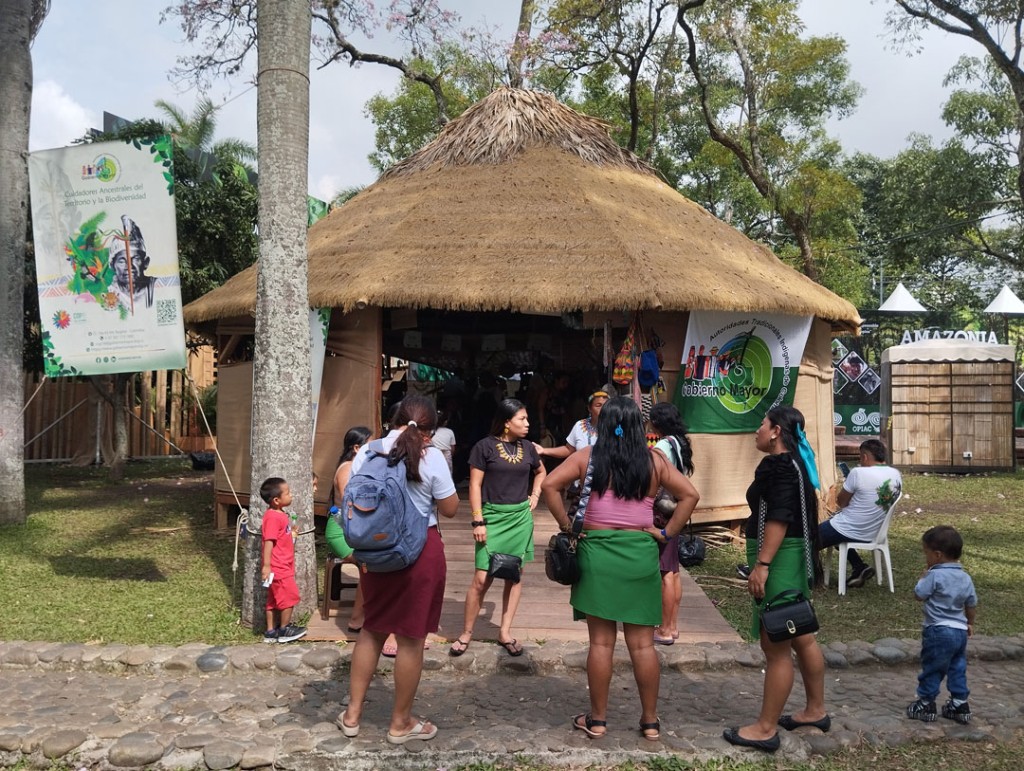 Candid of Indigenous women and children at one of spot at COP16 Venue in Cali, Colombia
